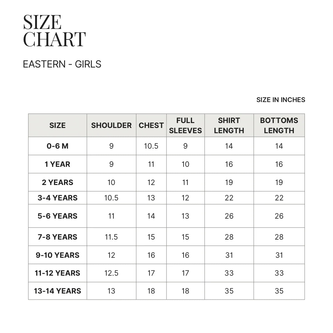 KKG-129 Size Chart
