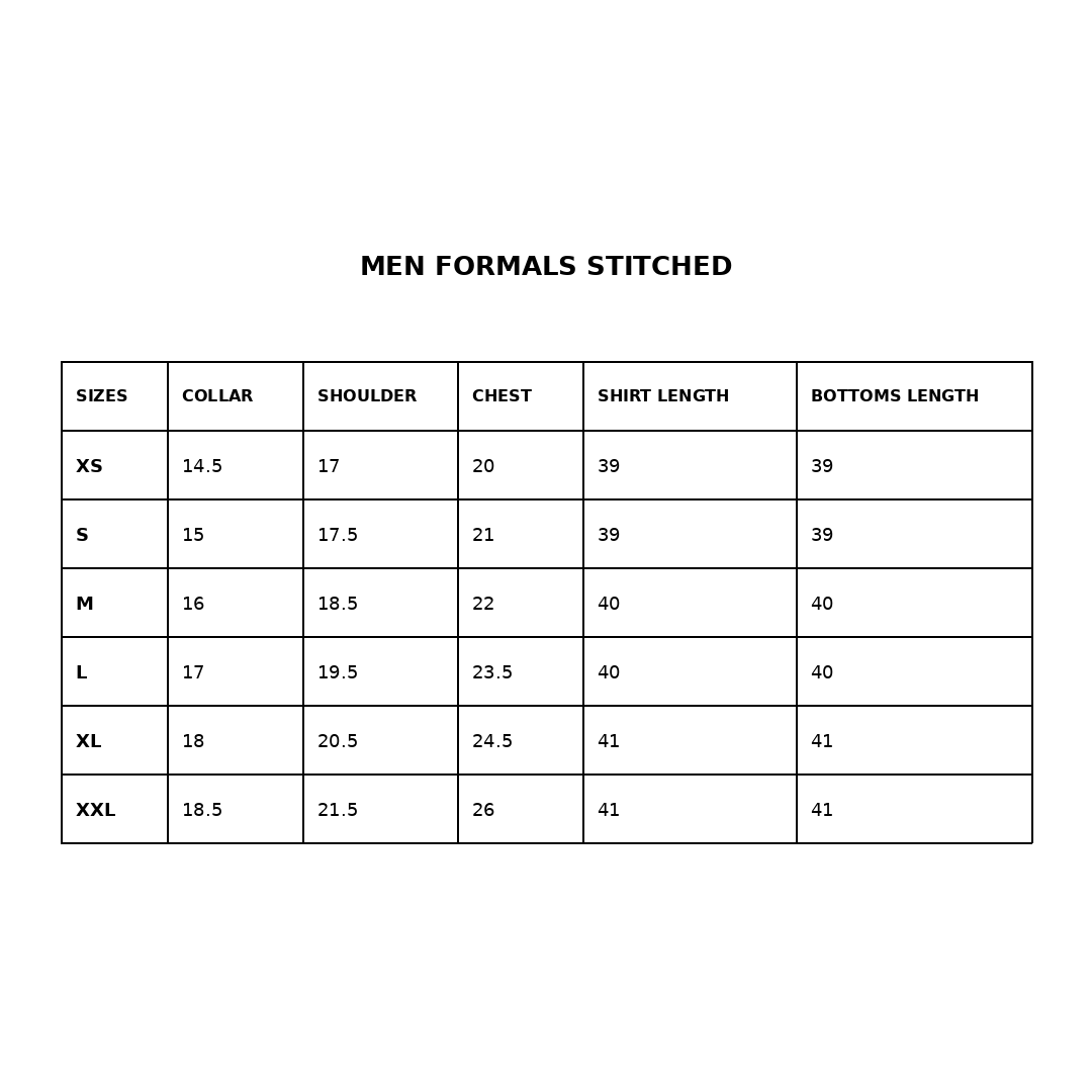 EM-311 Size Chart