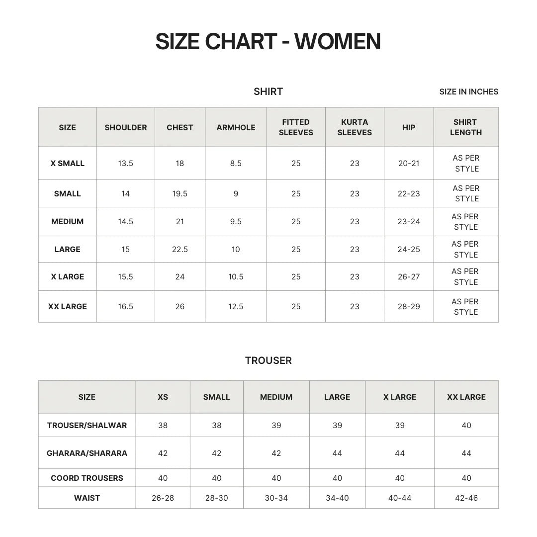 EF-164 CL Size Chart